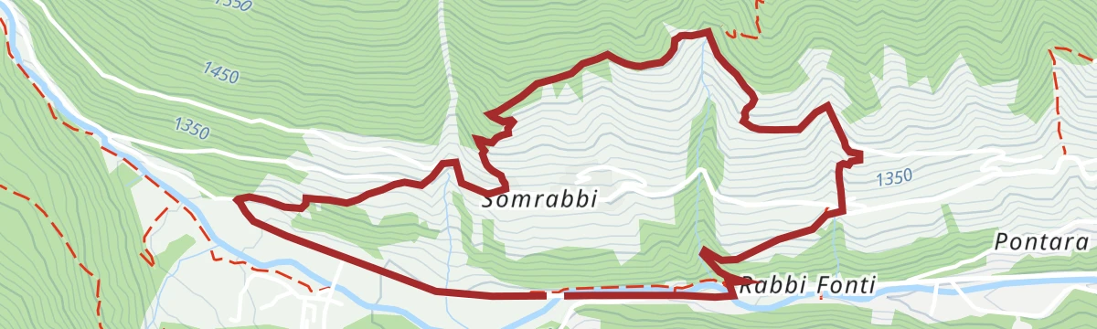 Route map: Milk and farmsteads route in Val di Rabbi